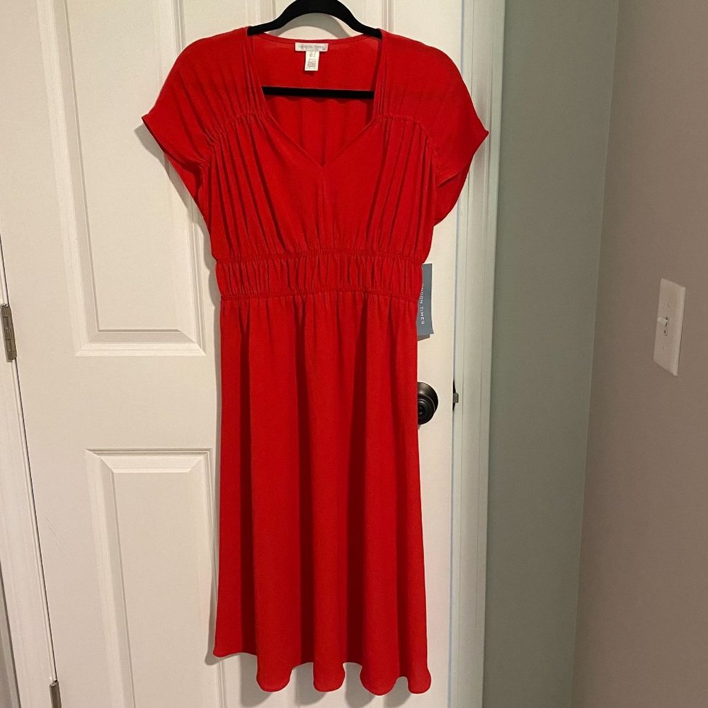 NWT Red London Times Flutter Sleeve‎ Midi Dress - Size 6